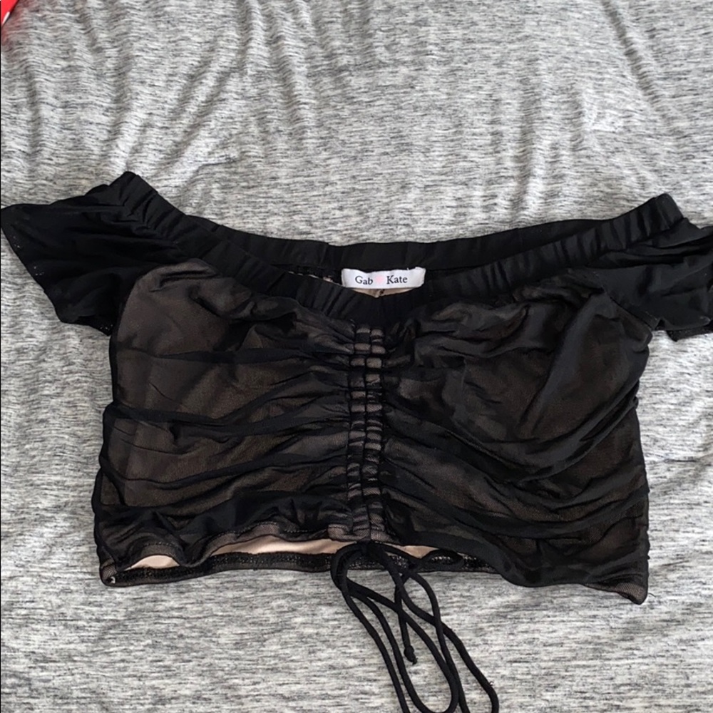 Off the Shoulder Black Top